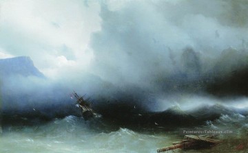 ouragan à la mer 1850 Romantique Ivan Aivazovsky russe Peinture à l'huile